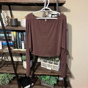 FP Movement Long Sleeve Brown Top Size XS Oversized